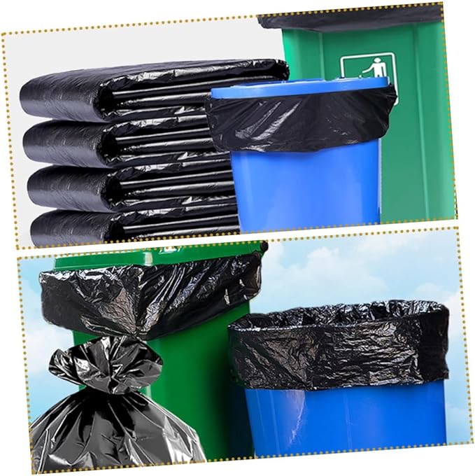 Operitacx Heavy Duty Large Trash Bags 50pcs 60x90in Plastic Garbage Bags for Kitchen and Commercial Use Contractor Trash Can Liners for Office and Outdoor Waste Disposal