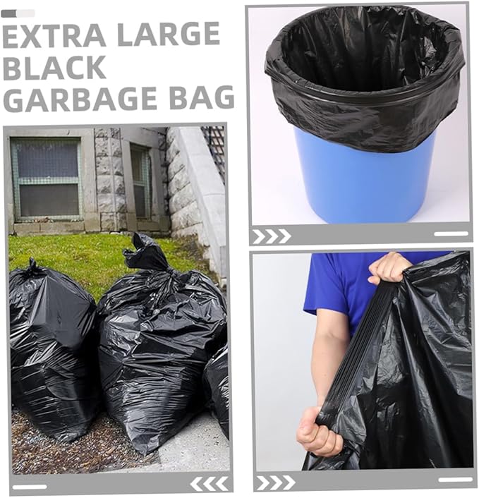 50pcs Large Garbage Bags 80x100cm Heavy Duty Commercial Trash Bags for 100l Bins Outdoor Gardening and Property Maintenance Waste Disposal