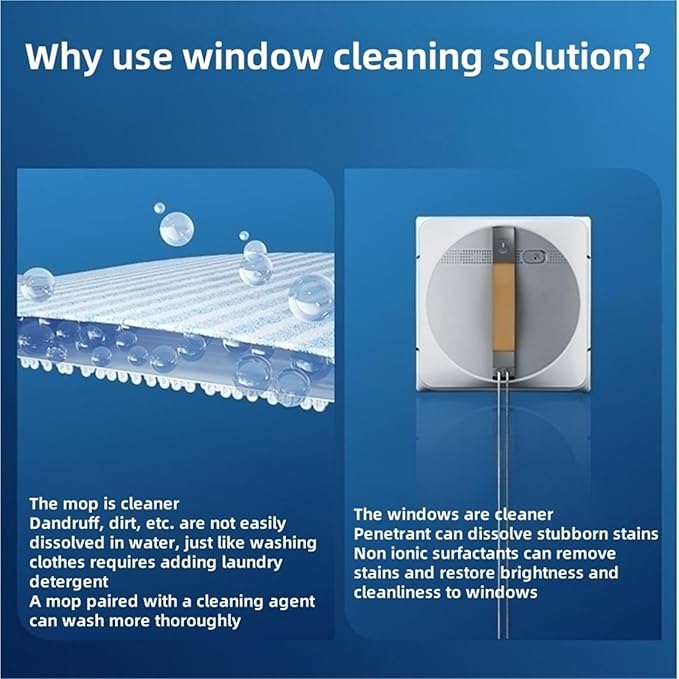 Window Glass Cleaning Solution Compatible With ECOVACS Winbot W2SPRO/W1S/W960/W880/W836/W855/W835/W860/W850/W1PRO/W1/W2/W920(230MLX5)