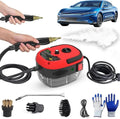 Car Steam Cleaner 2500w High-Temp Portable Machine Steam Cleaner 2500w Handheld High-Temperature Pressurized SteamCleaner With Gloves For Home Auto Detailing (Red)