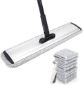 24inch Flat Mop for Cleaning Floors Heavy Duty Microfiber Wet Mop Deep Cleaning for Hardwood Tile &amp Laminate Includes 4 Reusable Washable Pads and Adjustable Long Handle