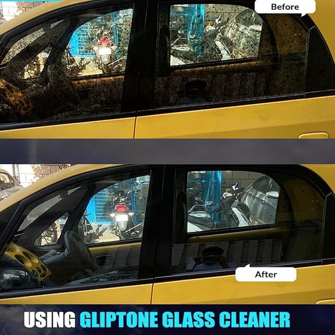 Gliptone Glass Cleaner Kit Streak-Free Shine Ammonia-Free Quick Drying Includes Glass Cleaner Glipscrub Sponges &amp Softouch Waffle Microfiber Towels Safe on Tint &amp Hard Surfaces