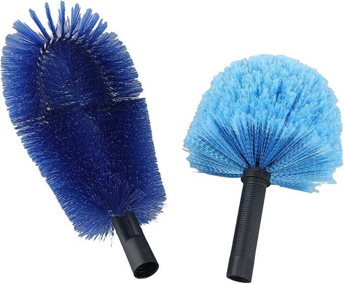 Stainless Steel Telescopic Ceiling Broom with Long Handle for High Corner Cleaning Adjustable Extension Pole for Walls Floors Patios Lightweight Brush Head Blue(B)