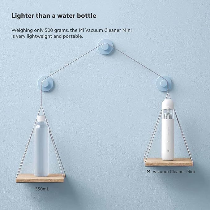XIAOMI Handheld Vacuum 13000Pa Powerful Brushless Motor Cordless Car Vacuum Cleaner Ultra Lightweight Portable Mini Hand Vacuum Rechargeable with Type-C Cable for Car/Home/Pet Hair
