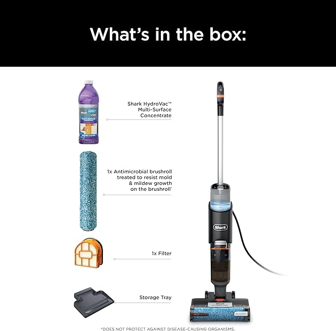 SHARK WD160 HydroVac MessMaster XL 3-in-1 Vacuum Mop &amp Self-Cleaning System for Multi-Surface Cleaning Perfect Hardwood Tile Marble Area Rug (RENEWED)