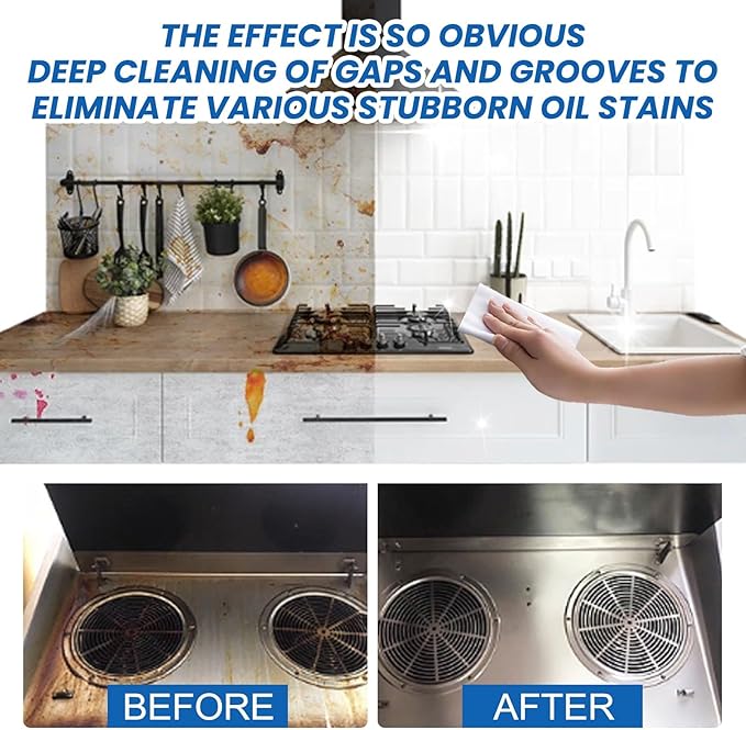 Powerful Kitchen Cleaning Effervescent Tablets - Remove Stubborn Grease On Range Hoods &amp Stovetops Without Disassembly(3PCS)