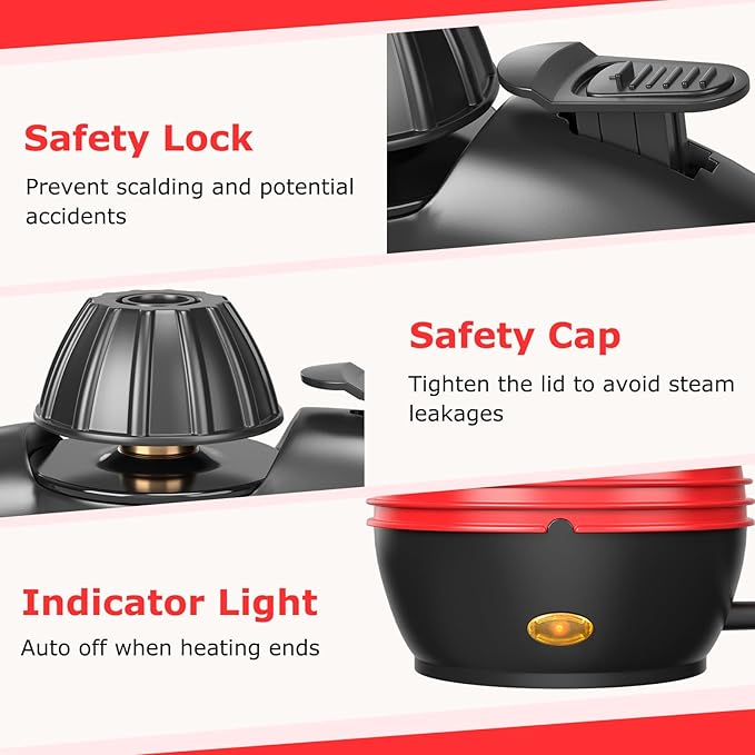 COSTWAY Handheld Steam Cleaner 1050W Portable Household Steamer with 9 Accessories 12 oz Water Tank Multipurpose Pressurized Steam Cleaning Machine for Floor Window Grease Grime (Red)