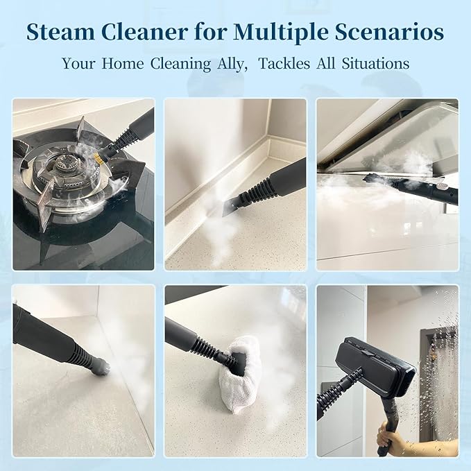 Steam Cleaner15s Heat-Up1.8L TankPortable Handheld Steamers for Cleaning with 10PCS AccessoriesSteam Cleaner for HomeCarDirtGreaseGroutTileCouchgroutwindowsbathroomskitchens