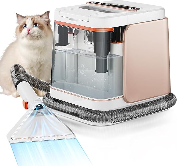 Portable Carpet and Upholstery Cleaner Machine - Multi-Surface Cleaner Couch &amp Rug Shampooer with Powerful Suction Handheld Cleaner for Pets Spot Stain Car &amp Auto Detailer 2 Cleaning Too