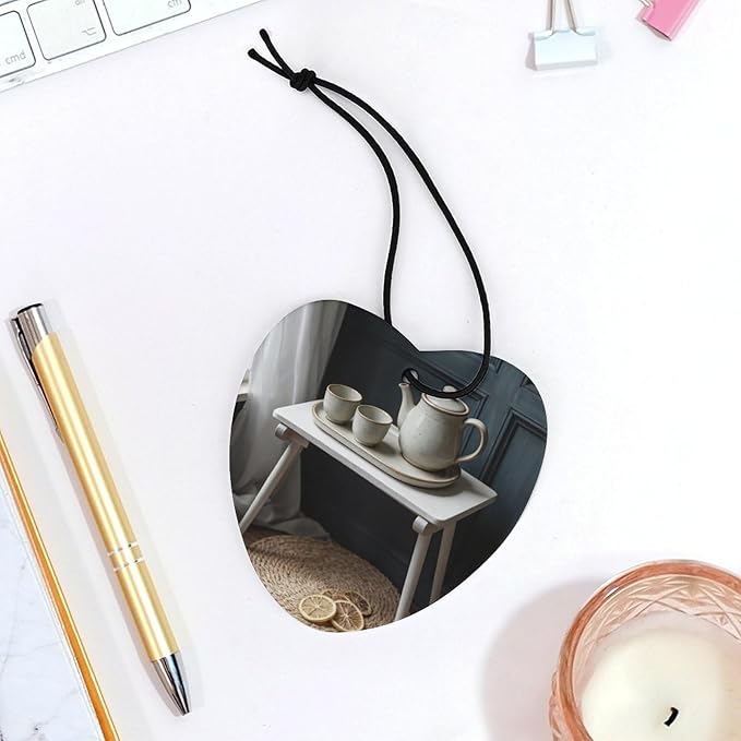 5PCS Car Air Freshener Hanging Personalized Double Sided Tea Set Lemons Car Fresheners Long Lasting New Cars Scents Cute Automotive Freshies for Closets Drawers (tea)