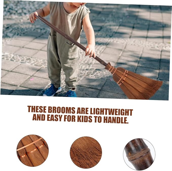 2pcs Mini Hand Broom Set Natural Straw Broom for Boys and Girls Small Dustpan Indoor Outdoor Use