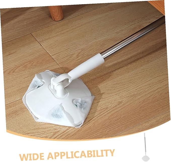 Rotatable Dust Mop Set with Detachable Microfiber Cloth and Reusable Dry  Small Triangular Floor and Wall Cleaner for Home Dust Removal and Hardwood Surface Cleaning