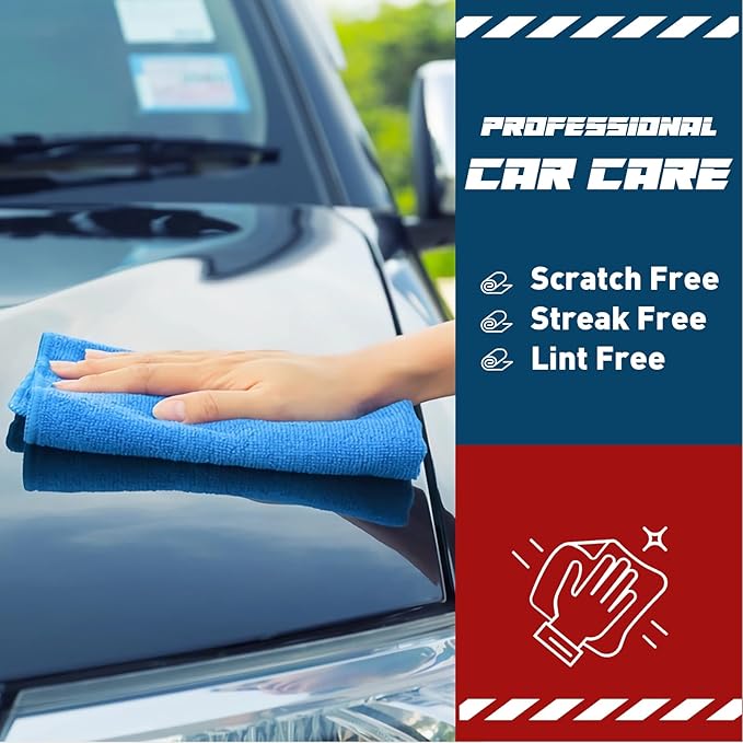 Microfiber Towels Bulk-150 Pack Cleaning Cloths Microfiber Towels for Cars Cleaning Rags Blue (12x12 inches)