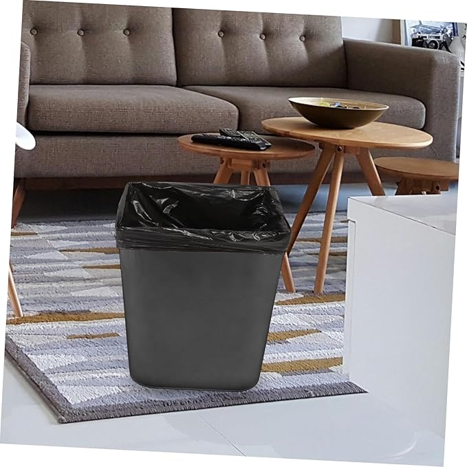 Mikinona 25pcs Thickened Garbage Bags Hdpe Tear-resistant Trash Bags for Bathroom Kitchen Home Wastebasket Liners and Leak-resistant Black Can Liners