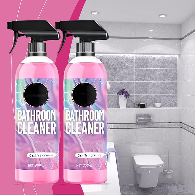 Gefanly Bathroom Cleaner 10 Fl Oz Gefanly Powerful Pink Bathroom Cleaner Spray Bathrooms Descaler Foam Cleaners Gentle Formula for Tub Floor Tile Showers Toilet Bathtubs Glass Surfaces (2PCS)