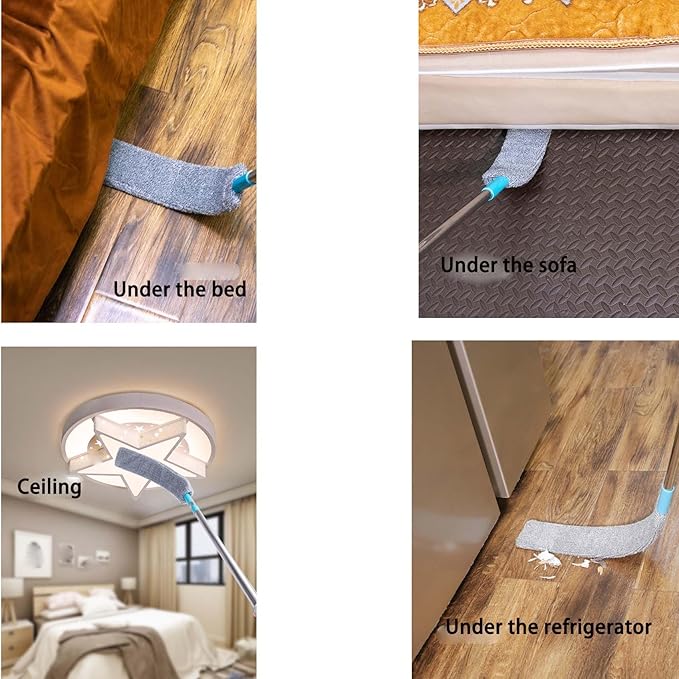 2026 Upgraded Retractable Gap Dust Cleaning Artifact with 3 Microfiber Dusting ClothsExtendable Duster Cleaning ToolReusable Washable Dusting Wand for HomeCeilingBlindsFurniture (60in)