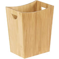 SEHERTIWY Wood Trash Can Wastebasket 2 Gallon Small Waste Basket with 2 Handles Rectangular Bathroom Garbage Can for Bathroom Office Living Room Bedroom Kitchen