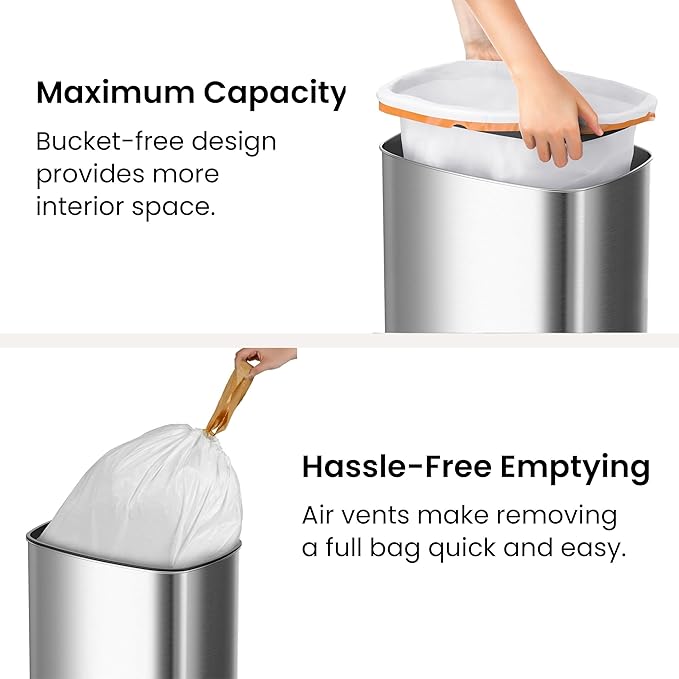 iTouchless 91 Liter / 24 Gallon Sensor 2.0 Kitchen Trash Can with Lid Commercial Grade Automatic Stainless Steel Touchless Recycle Bin AbsorbX Odor Filter for Home Office Restaurant Lobby Store