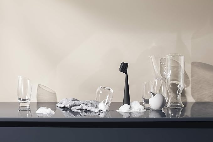 EVA SOLO | Dishbrush Silicone | Robust Washing-up Brush with a Practical &amp Effective Kitchen Scrubber Edge | Multipurpose Cleaning Brush | Danish Design Functionality &amp Quality | Black