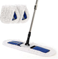 24 Heavy-Duty Commercial Dust Mop for Hardwood Floors &amp Large Areas - with 2 Microfiber Pads Reinforced Telescoping Handle for Stable Cleaning in Homes Garages &amp Commercial Spaces