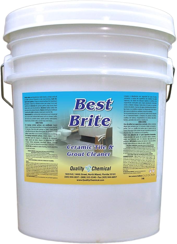 Quality Chemical Best Brite - Heavy-duty tile and grout cleaner with acid-5 gallon pail