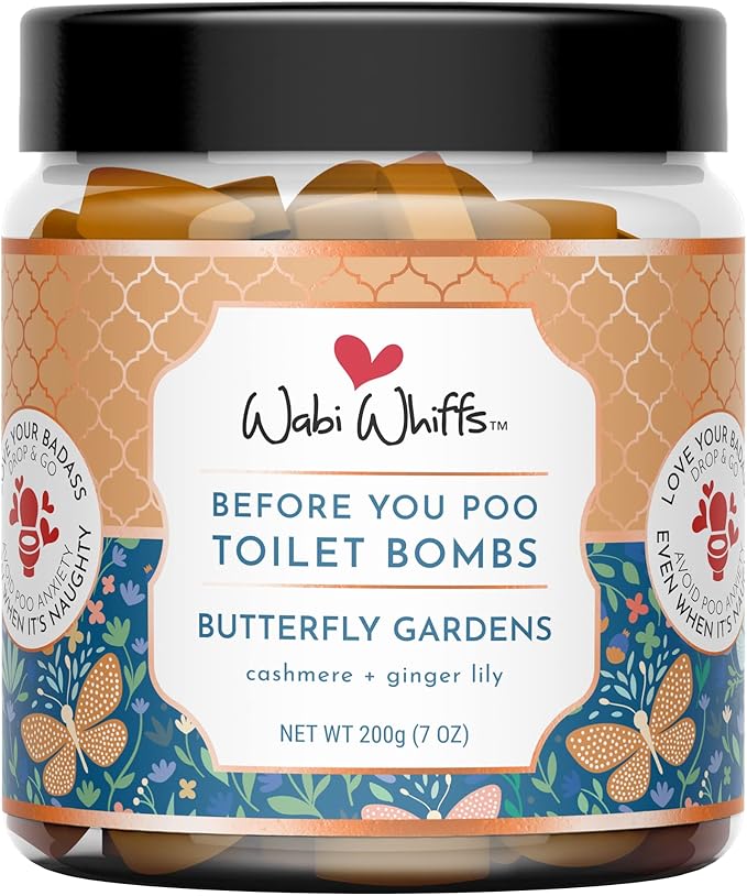Fizzing Toilet Bomb + Toot Spray Bundle | Butterfly Gardens Scent | Natural Bathroom Deodorizer | Odor Eliminator Tablets and Spray | Eco-Friendly and Septic Safe
