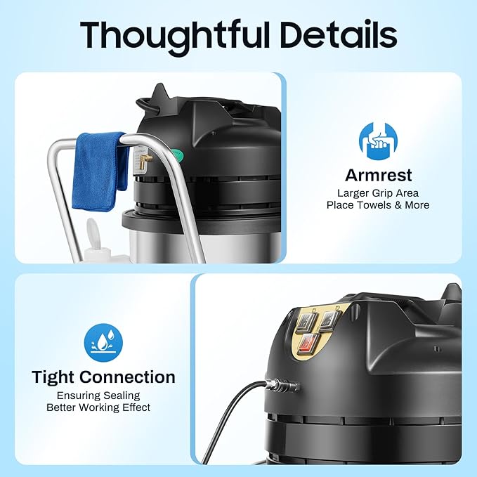 Commercial Carpet Cleaner Machine 2110W Heavy-Duty Wet Dry Vacuum for Water &amp Dust 60L Large Capacity with 6 Tools 250mbar Suction Power for Hotel Home Carpet Sofa Floor Cleaning