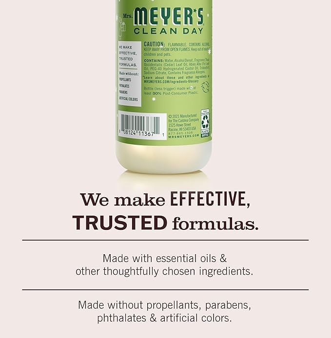 MRS. MEYER'S CLEAN DAY Room Spray Iowa Pine Scent 8 Fl Oz Bottle - 3 Pack