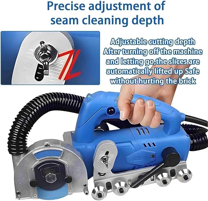 Handheld Electric Grout CleanerTile Gap Cleaning MachineDust-Free DesignEfficient Grout Cutting &amp RemovalHome &amp Industrial Floor Tile Maintenance 2*sawblade