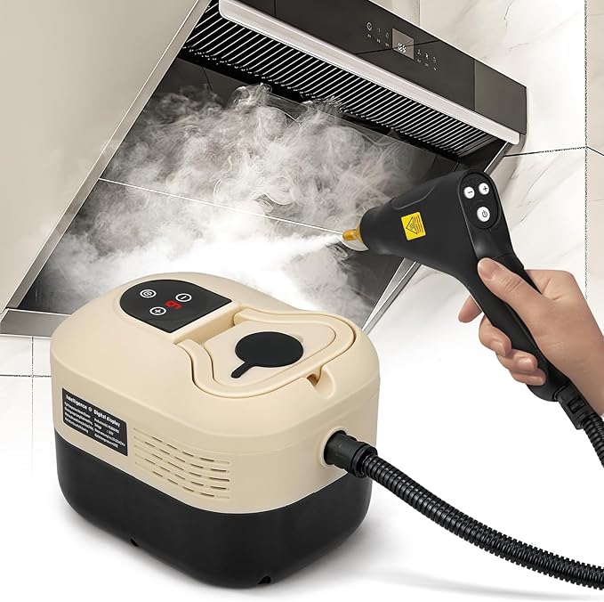 Moongiantgo Handheld Steam Cleaner Portable High Pressure Steamer for Cleaning for Home Kitchen Bathroom Pressurized Cleaning Machine for Car Detailing Grout Tile 1200ml Water Tank with Outlet