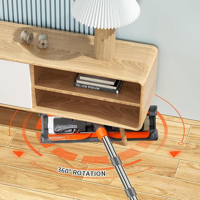 57-inch Microfiber Flat Mop with Stainless Steel Telescopic Handle and 4 Washable Mop Pads for Wet and Dry Cleaning of Hardwood Tile Laminate and Vinyl Floors Scratch-Resistant Professional Mops