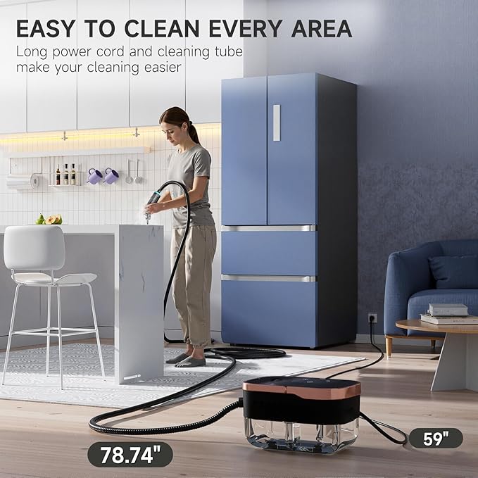Steam Cleaner for Home Powerful Steamer for Cleaning 4Bar Pressure &amp 15S Instant Heat Multipurpose Cleaning Steamer with Replacement Heads for Home Dirt Grease Grout TileFloor Car Detaili