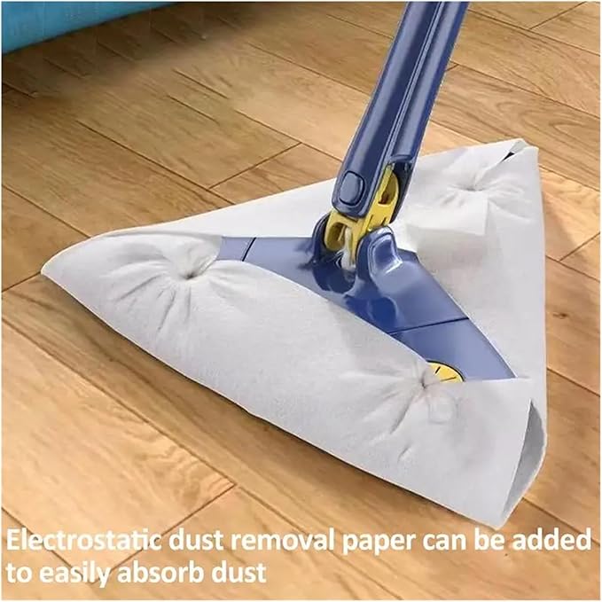 Triangle Mop Long Handle Wall Cleaner Mop Wet Dry Cleaning Supplies 360 Degree Rotatable Extendable Cleaning Tools for Floor