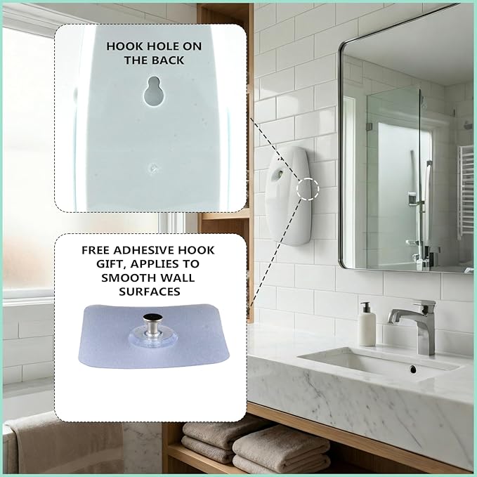 Automatic Spray Dispenser – 4-Pack Room Spray Air Freshener Wall Mounted or Desktop Design for Home &amp Commercial Use – Battery Operated Air Freshener(White)