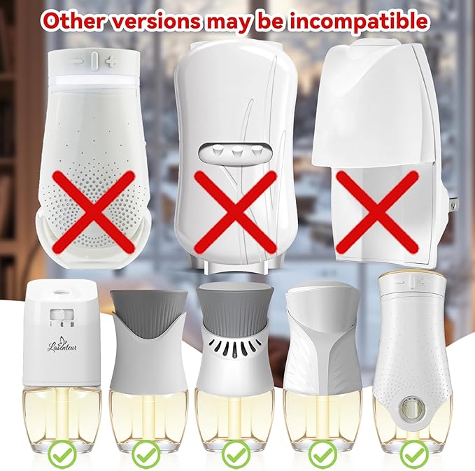 Plug In Air Freshener Refills 12ct Vanilla Almond Biscuit Cashmere Wood Fresh Cut Fraser Fir &amp First Snowfall – Wall Plug In Refill for Home –Compatible with Air Wick &amp Glade Not for Glad