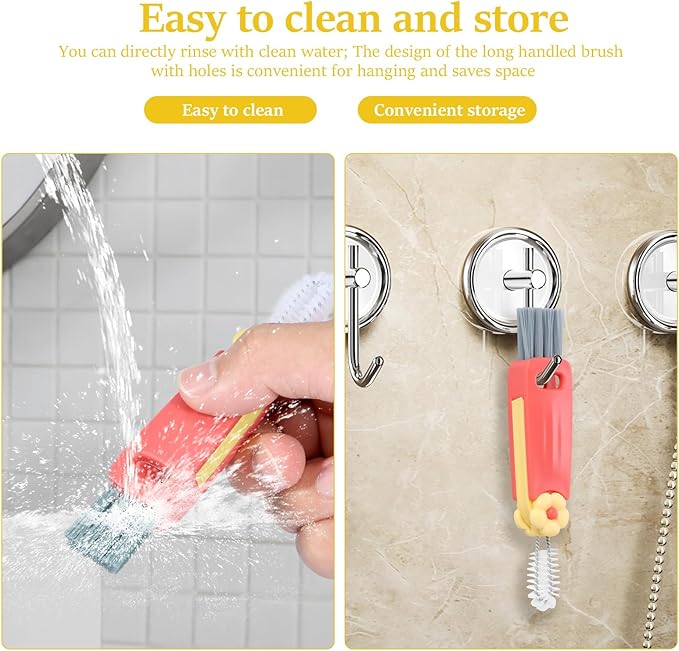 24pc 4 in 1 Cup Lid Gap Cleaning Brush Set with Straw Cleaner Brush Multifunctional Bottle Cleaning BrushCup Lid Gap CleanerHome Kitchen Crevice Brush Tools for Water CupThermos CupPacifier