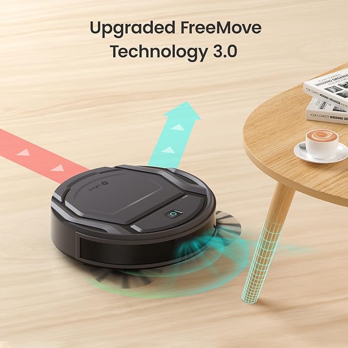 Lefant Robot Vacuum Cleaner M210 ProSlimQuiet2200Pa Suction120 Min Self-Charging Robotic Vacuums Freemove 3.0WiFi/APP/Alexa6 Cleaning Modes Ideal for Hard Floors Pet Hair Low CarpetBlack