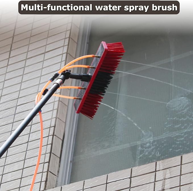 Glass Cleaning Brush Home Water Fed Telescopic Pole Kit Solar Panel Brush Rotating for Photovoltaic PanelWater Fed Telesbrush Window and Solar Cleaning Pole W/Brush Window and Solar Panel