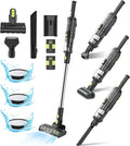 CareVac+ Cordless Stick Vacuum 2 x 2500mAh Batteries for 60 Mins Runtime 20kPa Brushless Motor Wall-Mount &amp Direct Charging Lightweight 2.16lbs for Carpets Hard Floors and Pet Hair