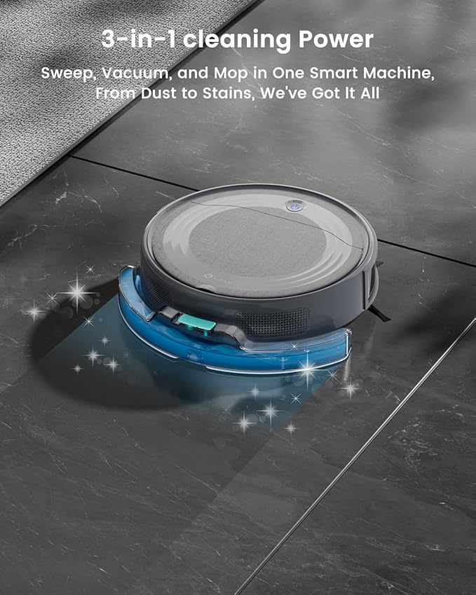 Lefant M310 Ultra Robot Vacuum and Mop 6000Pa Suction-Slim Robotic Cleaner with ToF LiDAR Navigation Accurate Obstacle Avoidance WiFi/App/Alexa Control 170min Runtime for Pet Hair and Home
