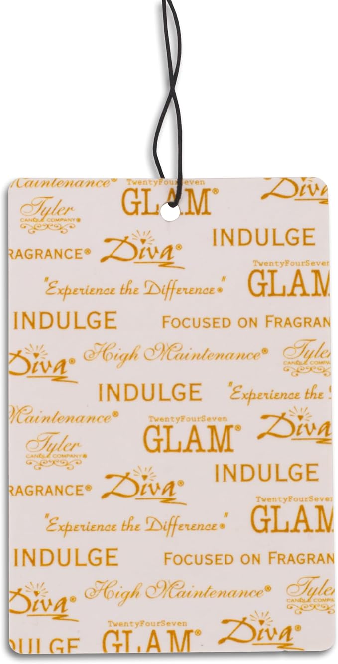 Tyler Candle Diva Autoglam Ivory And Gold 4.5 x 3 Cardboard Auto Air Freshener Mirror Hanger Pack of 12