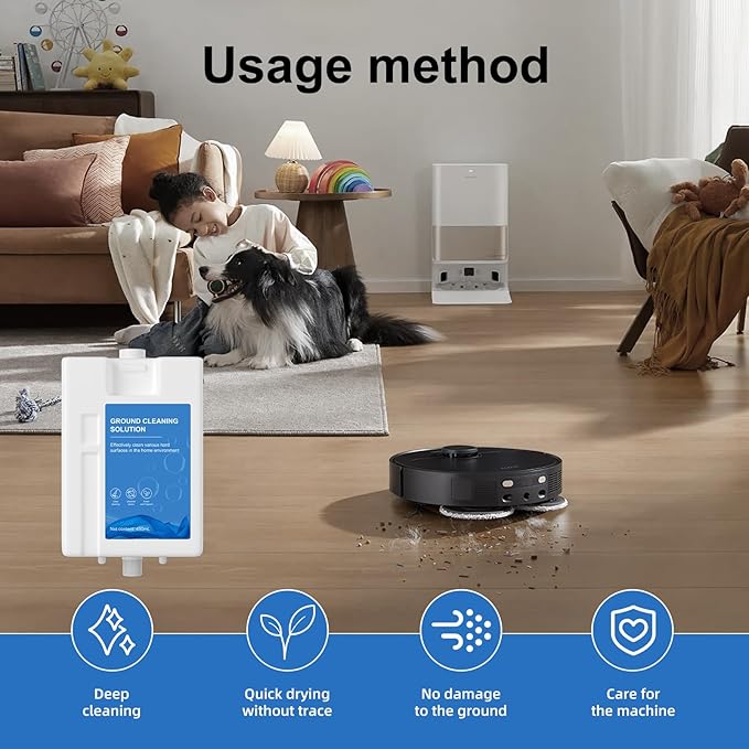 2Pcs Compatible with Dreame Cleaning Solution Multi-Surface Floor Cleaning Solution Compatible with Dreame L20 Ultra Robot Vacuum (31.74 Fl Oz) (2 bottle)