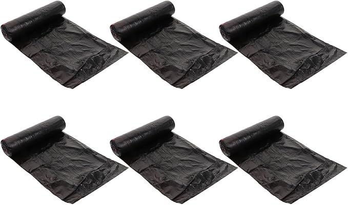 Disposable Trash Bags Drawstring Plastic Waste Container 150pcs (10 Packs X 15pcs) Black Household Kitchen Garbage Bag for Waste Organization and Cleanup