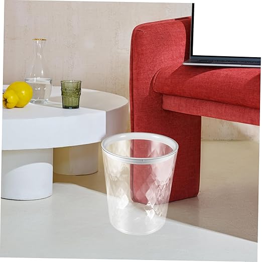 Transparent Trash Wastebasket for Bathroom Bedroom Office Capacity Easy Disposal Stylish Design Garbage Container for Home Use