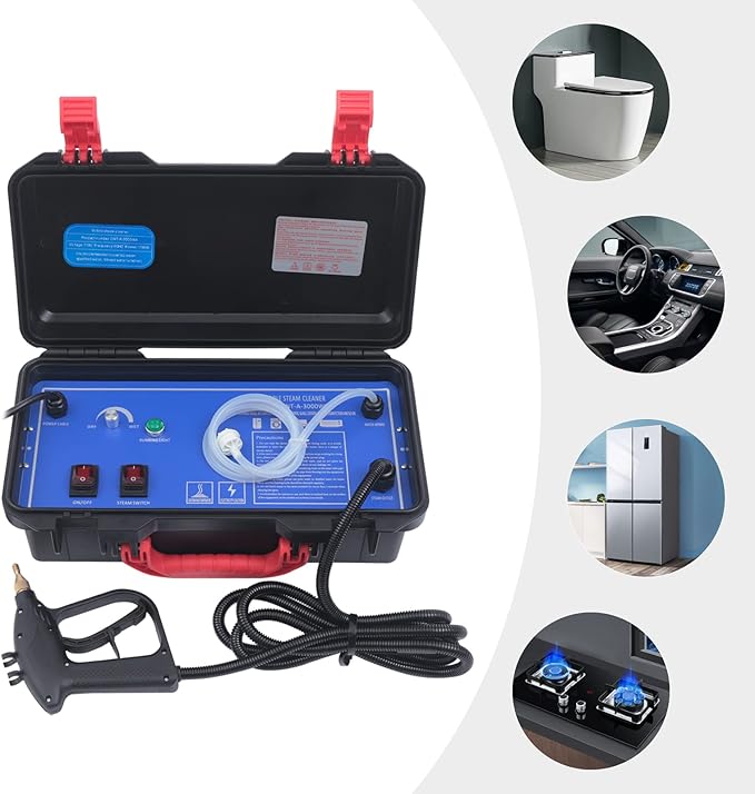 Portable Steam Cleaner 110V 1700W High Pressure Commercial Steam Cleaning System Hand-held 5Bar Pressurized Steam Cleaner 360 ° Cleaning for Kitchen Car (Electromagnetic Pump)