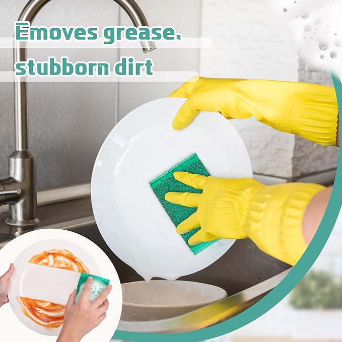 Thyle 24 Pack Steel Scrub Sponges for Dishes Non Scratch Scouring Multi Use Metal Scrubber Heavy Duty Dish Wash Kitchen Sponge for Pot Dish Washing Hard Surface Cleaning (Vibrant Color)