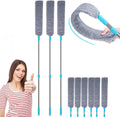 Retractable Gap Dust Cleaning Artifact Flat Duster Retractable Microfiber Dust Brush Gap Mop for Cleaning (3mop + 6cloth)