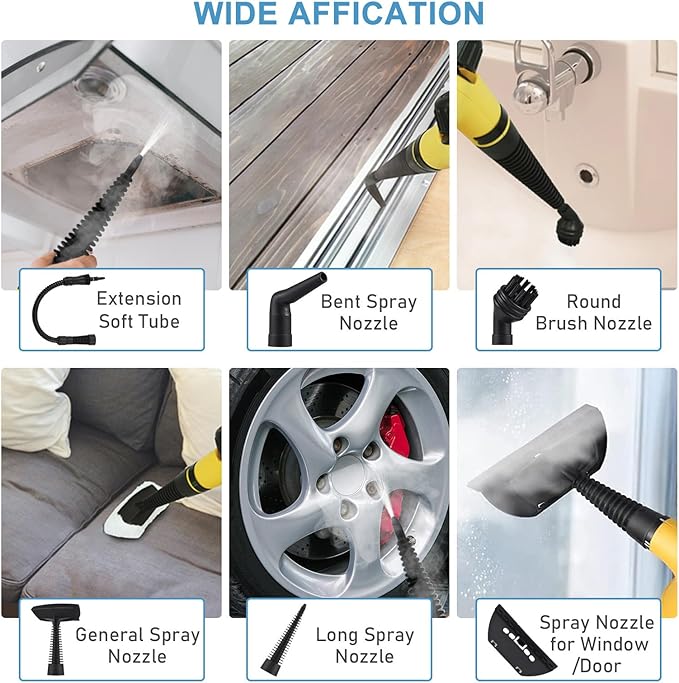 Handheld Steam Cleaner 900W to 1050W Multi Surface Steamer for Cleaning Multi Purpose Chemical Handheld Pressurized Steam Cleaner for Home Car Upholstery and More (US