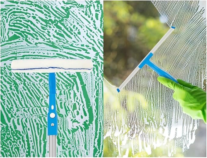 Extended Window Cleaner Kit Glass Squeegee Flooring Duster Mop Household Wiper Washing Cleaning Brush Tools