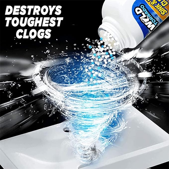 World Tornado Sink Drain Cleaner Wild Tornado Pipe Dredge Deodorant Powerful Sink and Drain Cleaner Pipe Cleaner Fast Foaming Drains Cleaner for Kitchen and Pipes Cleaning Tool (4pcs)